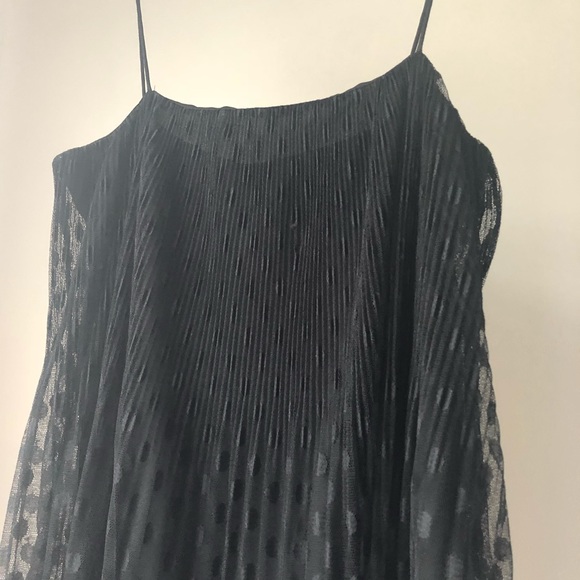 Zara Black on black polka dot shift dress - Picture 3 of 5